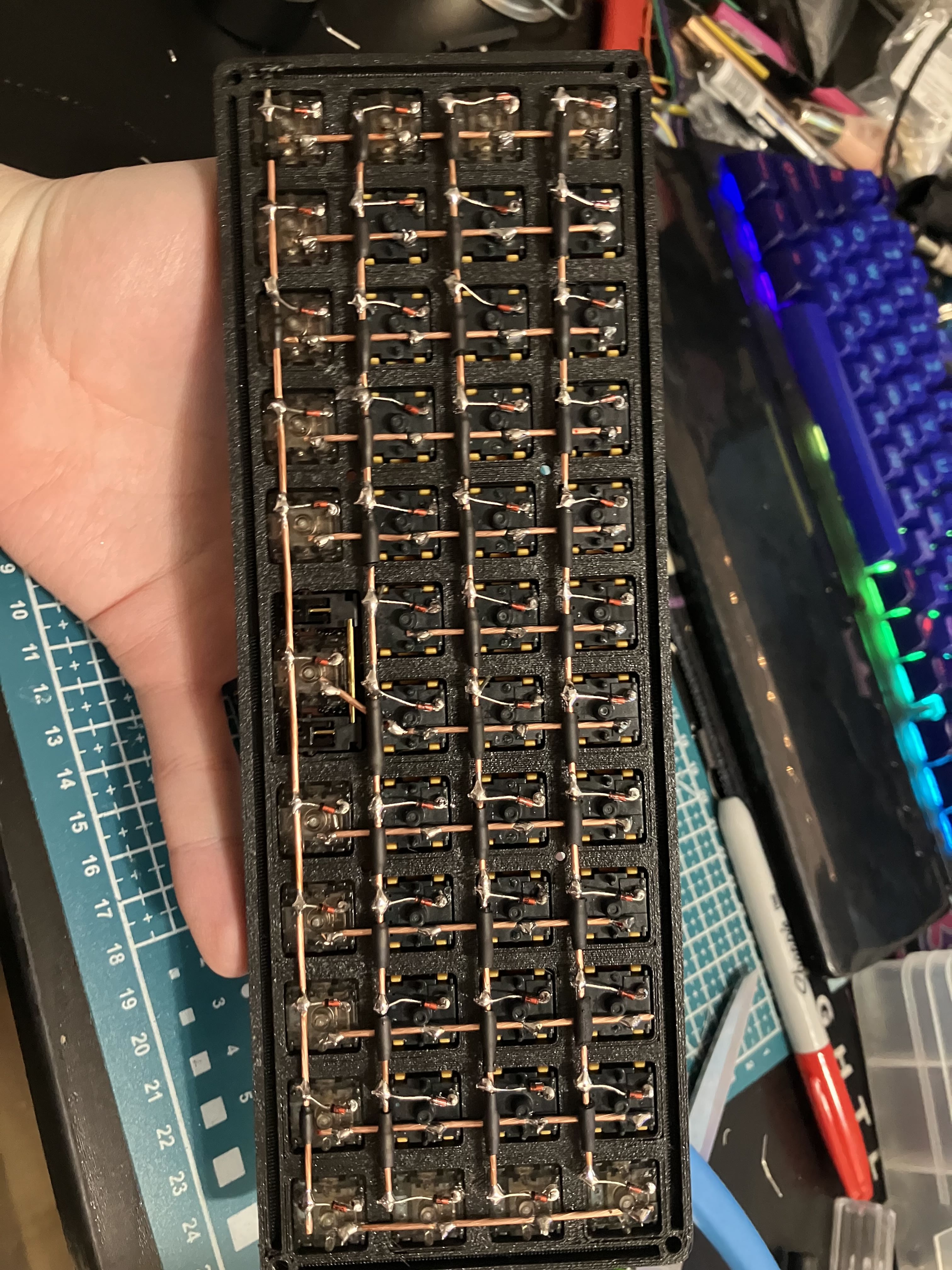 The matrix of the keyboard